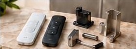 Shade remote controls and exterior hardware accessories