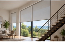 Tall stairway windows