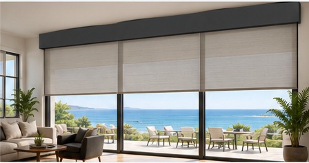Oversized shades across a large opening