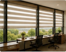 Zebra shades in the office